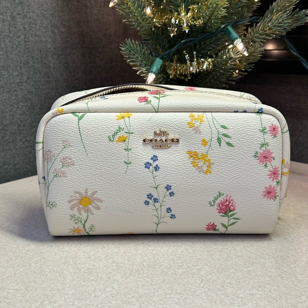 Coach wildflower boxy cosmetic case pouch